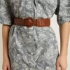 Damen-Gürtel aus gewebtem braunem Leder Damen-Gürtel aus gewebtem braunem Leder
