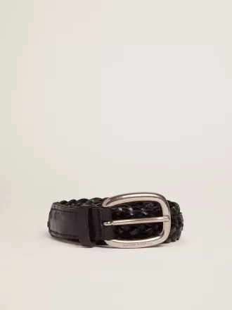 Damen-Gürtel aus schwarzem Leder