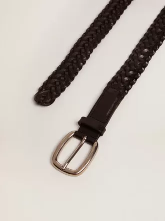 Damen-Gürtel aus schwarzem Leder