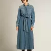 Damen-Hemdkleid aus Denim mit Gürtel