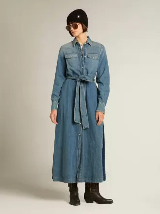 Damen-Hemdkleid aus Denim mit Gürtel
