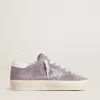 Damen-Hi-Star aus violettem Wildleder mit silbernem Glitzerstern