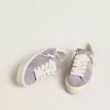Damen-Hi-Star aus violettem Wildleder mit silbernem Glitzerstern