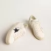 Damen-Hi-Star mit blauem Glitzerstern und platinfarbenem Glitzer-Fersenlasche