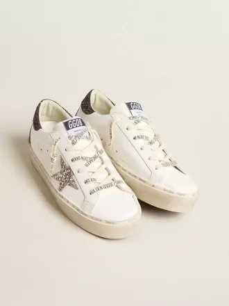 Damen-Hi Star mit silbernem Glitzerstern und rubinrotem Glitzer-Fersenlabel