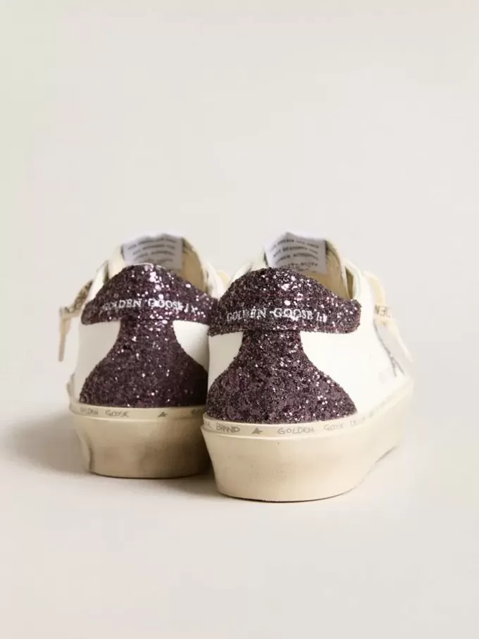 Damen-Hi Star mit silbernem Glitzerstern und rubinrotem Glitzer-Fersenlabel