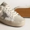 Damen-Hi-Star mit silbernem Glitzerstern und taubengrauem Nubuk-Fersenlasche