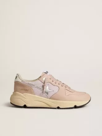 Damen-Laufsohle aus Mesh und Nubukleder mit silbernem Metallic-Lederstern