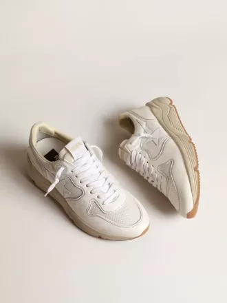 Damen-Laufsohle aus Mesh und weißem Nappa