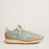 Damen-Marathon mit hellblauem Nylon-Obermaterial und pastellblauem Stern