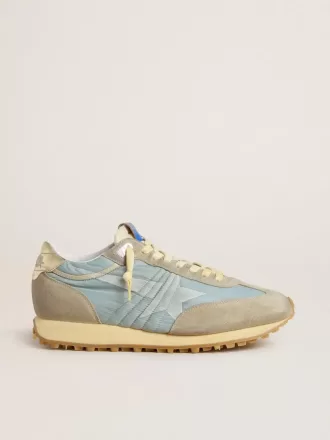 Damen-Marathon mit hellblauem Nylon-Obermaterial und pastellblauem Stern