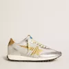 Damen-Marathon mit silbernem Ripstop-Nylon-Obermaterial und goldenem Stern