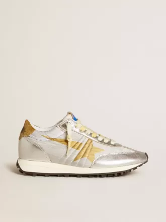 Damen-Marathon mit silbernem Ripstop-Nylon-Obermaterial und goldenem Stern