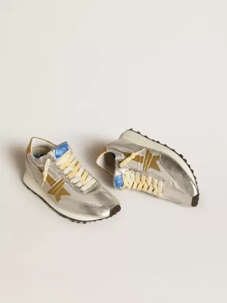 Damen-Marathon mit silbernem Ripstop-Nylon-Obermaterial und goldenem Stern