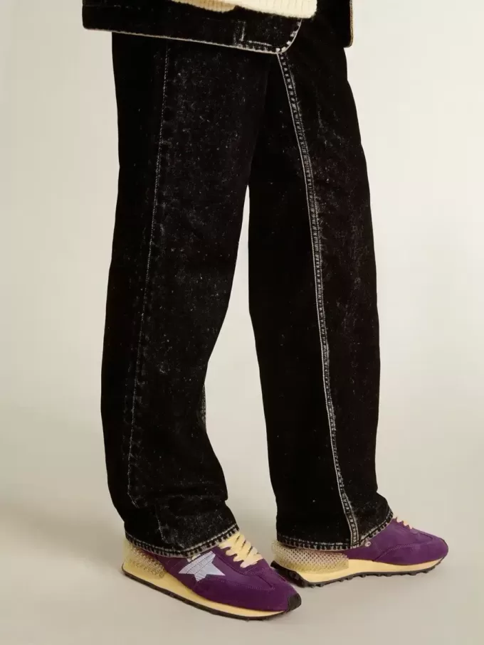Damen-Marathon mit violettem Nylon-Obermaterial und weißem Stern