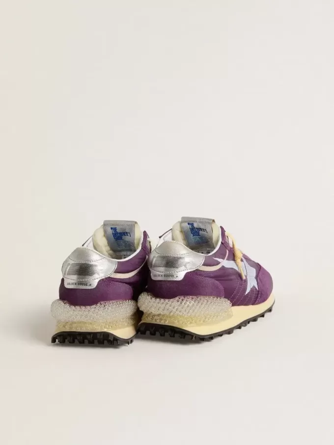 Damen-Marathon mit violettem Nylon-Obermaterial und weißem Stern