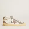 Damen Mid Star aus Nappa und Wildleder mit hellbraunem Metallic-Lederstern