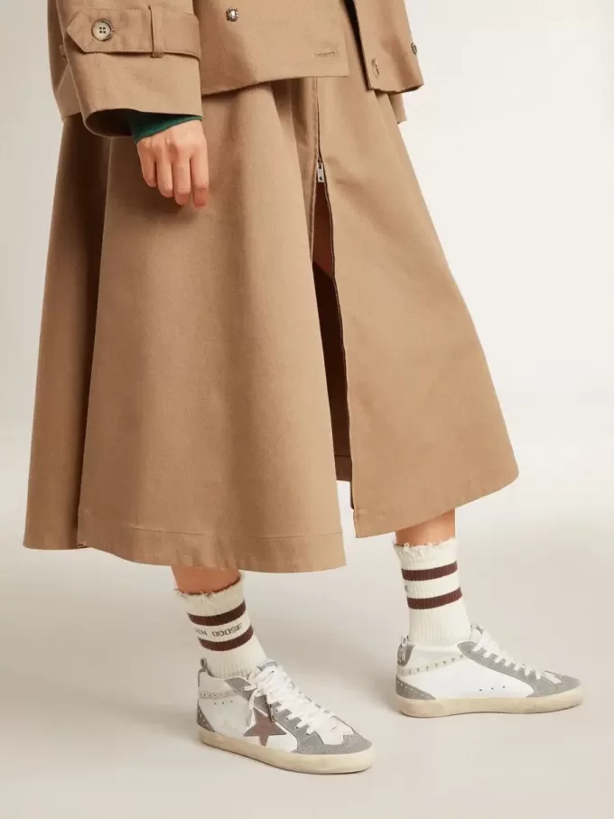 Damen Mid Star aus Nappa und Wildleder mit hellbraunem Metallic-Lederstern
