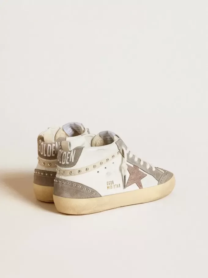 Damen Mid Star aus Nappa und Wildleder mit hellbraunem Metallic-Lederstern