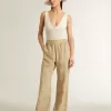 Damen-Pyjama-Hose aus beigem Jacquard mit Blumenmuster Damen-Pyjama-Hose aus beigem Jacquard mit Blumenmuster