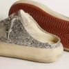 Damen-Sabot „Space-Star” in Glitzeroptik mit eisgrauem Stern und Lasche