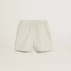 Damen-Shorts aus Wollmischung mit weißen und grauen Nadelstreifen Damen-Shorts aus Wollmischung mit weißen und grauen Nadelstreifen
