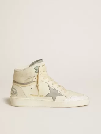 Damen-Sky-Star aus Leder mit hellblauem Lederstern und weißer Fersenlasche