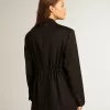 Damen-Smokingjacke aus schwarzer Wollgabardine