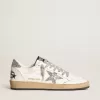 Damen-Sneaker „Ball Star” aus Nappaleder mit weißem Stern und glitzernder Fersenlasche Damen-Sneaker „Ball Star” aus Nappaleder mit weißem Stern und glitzernder Fersenlasche