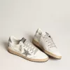 Damen-Sneaker „Ball Star” aus Nappaleder mit weißem Stern und glitzernder Fersenlasche Damen-Sneaker „Ball Star” aus Nappaleder mit weißem Stern und glitzernder Fersenlasche