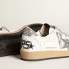 Damen-Sneaker „Ball Star” aus Nappaleder mit weißem Stern und glitzernder Fersenlasche Damen-Sneaker „Ball Star” aus Nappaleder mit weißem Stern und glitzernder Fersenlasche