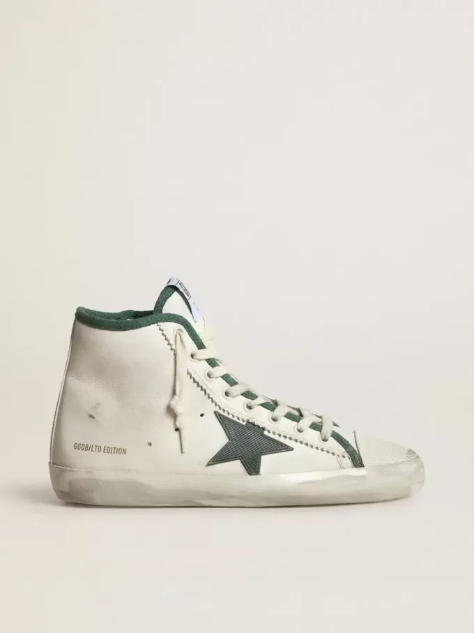 Damen-Sneaker Francy LTD aus Nappaleder mit grünem Gummister
