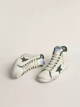 Damen-Sneaker Francy LTD aus Nappaleder mit grünem Gummister