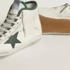 Damen-Sneaker Francy LTD aus Nappaleder mit grünem Gummister