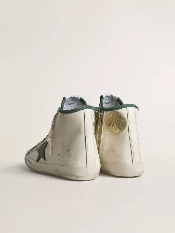 Damen-Sneaker Francy LTD aus Nappaleder mit grünem Gummister