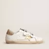 Damen-Sneaker Old School mit goldenem Stern aus laminiertem Leder