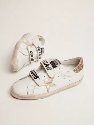 Damen-Sneaker Old School mit goldenem Stern aus laminiertem Leder Damen-Sneaker Old School mit goldenem Stern aus laminiertem Leder