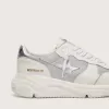 Damen-Sneaker „Running Sole” aus Mesh und Nubukleder mit silbernem Metallic-Lederstern Damen-Sneaker „Running Sole” aus Mesh und Nubukleder mit silbernem Metallic-Lederstern