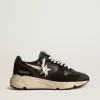 Damen-Sneaker „Running Sole” aus schwarzem Nappaleder und Wildleder