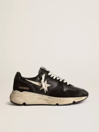 Damen-Sneaker „Running Sole” aus schwarzem Nappaleder und Wildleder