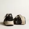 Damen-Sneaker „Running Sole” aus schwarzem Nappaleder und Wildleder