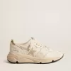 Damen-Sneaker „Running Sole LTD” aus Nappaleder mit Stern aus Wildleder und goldener Fersenlasche