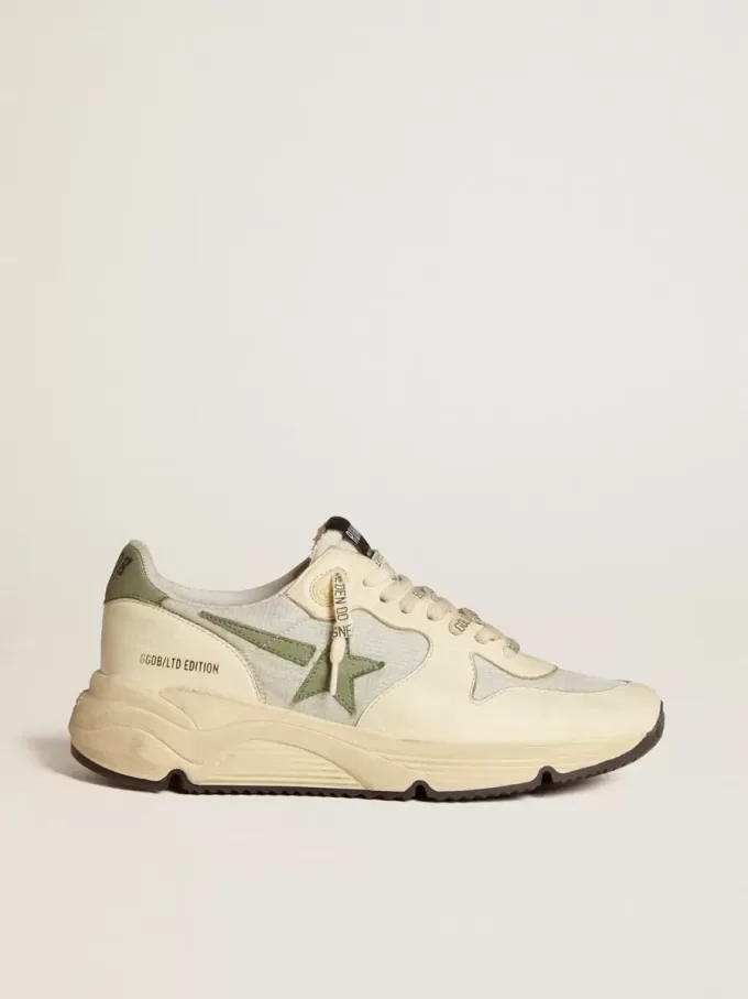 Damen-Sneaker „Running Sole LTD” aus Nylon und Nappa mit Nubuk-Stern und Fersenlasche