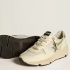 Damen-Sneaker „Running Sole LTD” aus Nylon und Nappa mit Nubuk-Stern und Fersenlasche