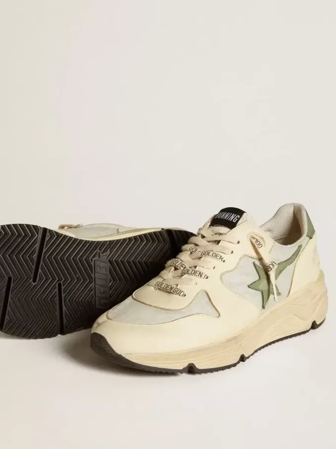 Damen-Sneaker „Running Sole LTD” aus Nylon und Nappa mit Nubuk-Stern und Fersenlasche