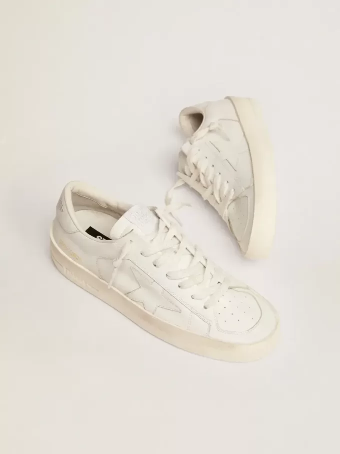 Damen-Sneaker Stardan aus komplett weißem Leder