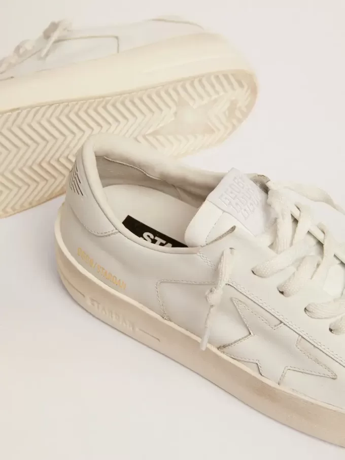 Damen-Sneaker Stardan aus komplett weißem Leder
