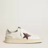 Damen-Sneaker „Stardan” aus Nappaleder mit Glitzerstern und Fersenlasche aus Metallic-Leder
