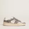 Damen-Sneaker „Stardan” aus weißem Leder mit Glitzer Damen-Sneaker „Stardan” aus weißem Leder mit Glitzer