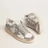 Damen-Sneaker „Stardan” aus weißem Leder mit Glitzer Damen-Sneaker „Stardan” aus weißem Leder mit Glitzer